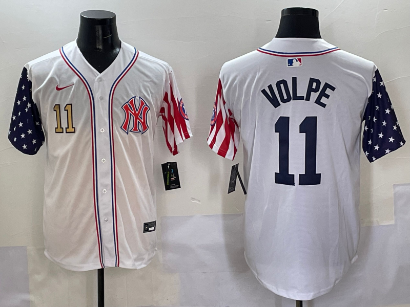 Men 2025  MLB New York Yankees #11 Volpe white jersey style 5